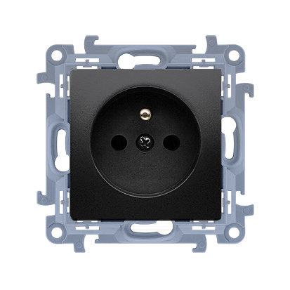 contatto SIMON 10 Modulo nero MAT Presa 1X  con /U con schermature protettive morsetti rapidi 16A 250V