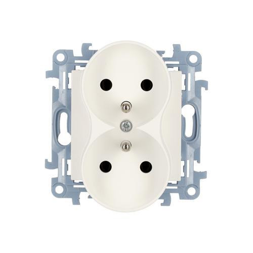 contatto SIMON 10 Modulo bianco Presa 2X  con /U con schermature protettive MORSETTOI A VITE 16A 250V