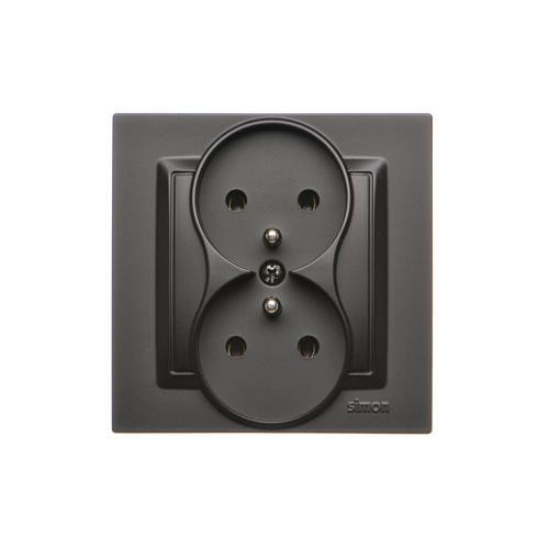contatto SIMON 10 nero MAT Presa  con /U 2X MORSETTOI A VITE 16A 250V