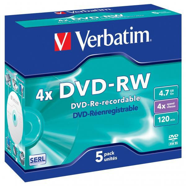 scheda DVD-RW Verbatim SERL jewel box ( 5 pz )