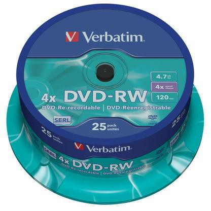 scheda DVD-RW Verbatim SERL spindle ( 25 pz .)