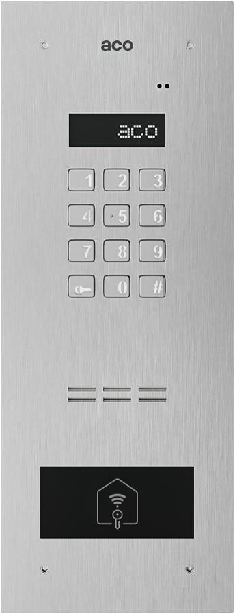 ACO INSPIRO 2+ G3 cyfrowy panel domofonowy 2-żyłowy stalowy zamek szyfrowy czytnik RFID 1020 lokali ACO INSPIRO 2+ G3 cyfrowy panel domofonowy 2-żyłowy stalowy zamek szyfrowy czytnik RFID 1020 lokali