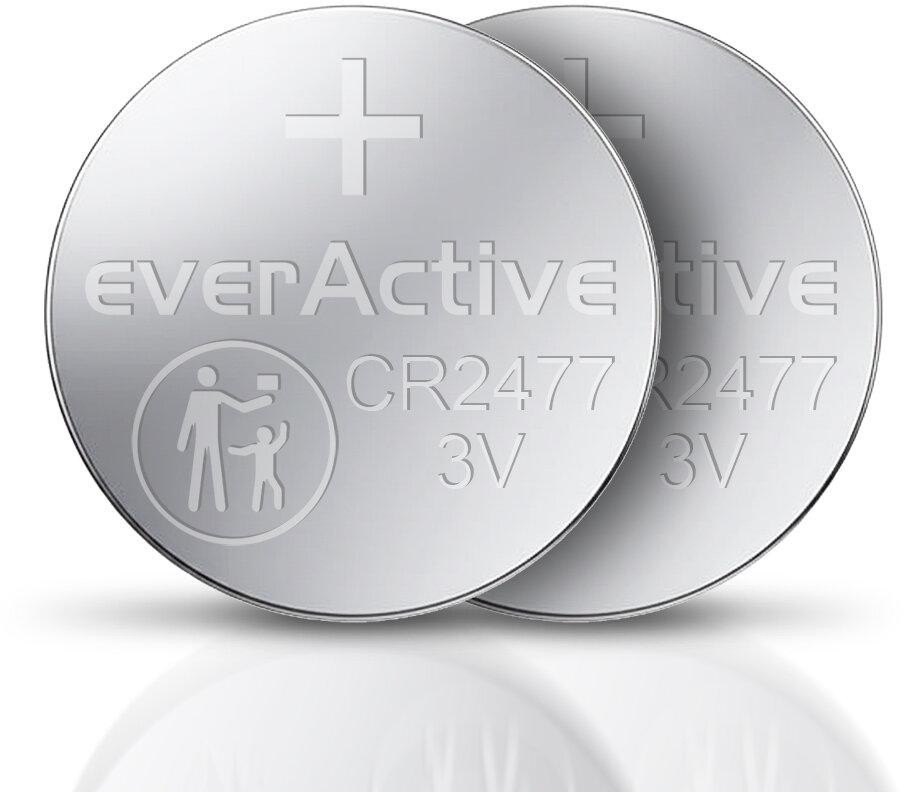 Lítiová gombíková batéria everActive CR2477 – 3 V (balenie 5 ks)