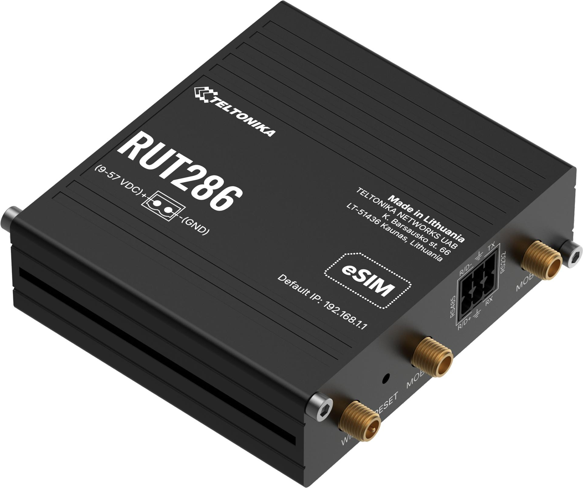 Teltonika RUT286 przemysłowy router 4G LTE Cat4 eSIM dual SIM RS232 RS485 IoT Teltonika RUT286 przemysłowy router 4G LTE Cat4 eSIM dual SIM RS232 RS485 IoT