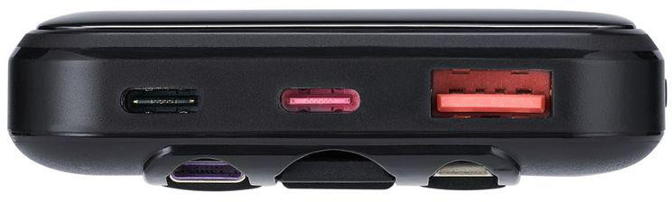 Powerbank Rivacase VA2211 – 10 000 mAh, 22,5 W, PD 3.0 / QC 3.0, integrované káble, čierny