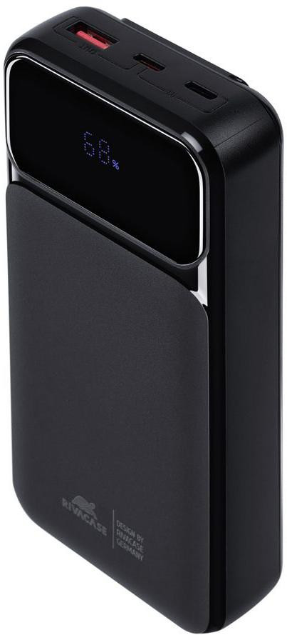 Powerbank Rivacase VA2221 – 20 000 mAh, 22,5 W, PD 3.0 / QC 3.0, integrované káble, čierny