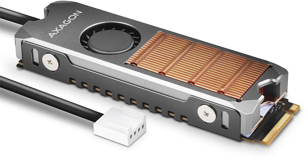 Dissipatore per dischi Axagon CLR-M2FAN M.2 SSD 13mm con ventolaem
