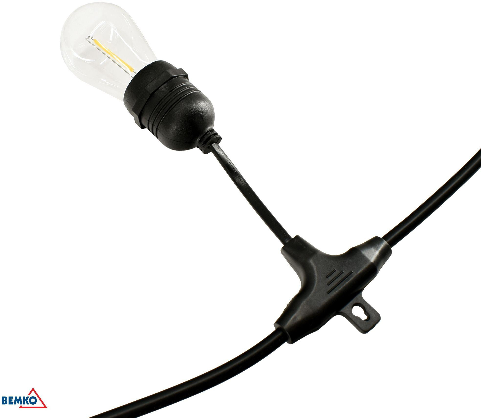 Solárna záhradná LED girlanda Bemko Solbee C83-SOB-003BL-3K – objímka so žiarovkou