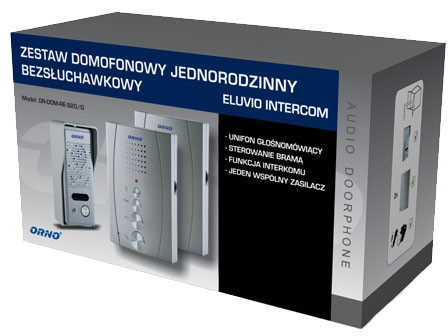 Domofon ORNO OR-DOM-RE-920/B głośnomówiący z 2 unifonami, panel aluminiowy, funkcja interkomu i sterowanie bramą Domofon ORNO OR-DOM-RE-920/B głośnomówiący z 2 unifonami, panel aluminiowy, funkcja interkomu i sterowanie bramą