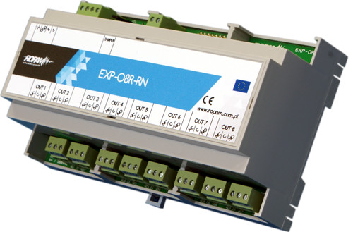 ROPAM EXP-O8R-RN-D9M moduł rozbudowy 8 wyjść przekaźnikowych, szyna DIN, RopamNET ROPAM EXP-O8R-RN-D9M moduł rozbudowy 8 wyjść przekaźnikowych, szyna DIN, RopamNET
