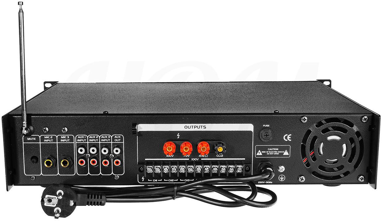 HQM2250BC wzmacniacz PA 250W Bluetooth FM MP3 6 stref rack 19 cali nagłaśnianie HQM2250BC wzmacniacz PA 250W Bluetooth FM MP3 6 stref rack 19 cali nagłaśnianie