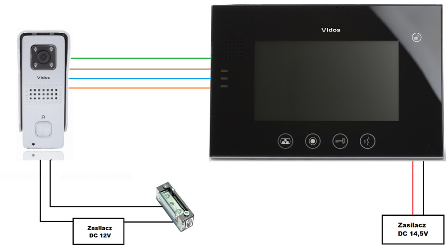 VIDOS wideodomofon M670B S50D monitor 7 cali czarny stacja z szyfratorem aluminium kompletny zestaw VIDOS wideodomofon M670B S50D monitor 7 cali czarny stacja z szyfratorem aluminium kompletny zestaw