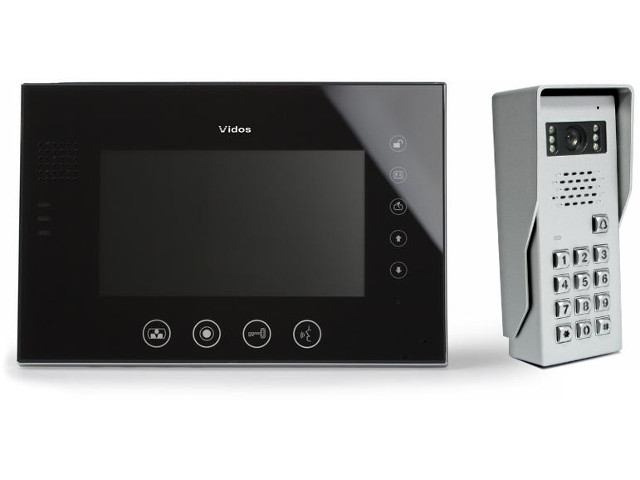 VIDOS wideodomofon M670B S50D monitor 7 cali czarny stacja z szyfratorem aluminium kompletny zestaw VIDOS wideodomofon M670B S50D monitor 7 cali czarny stacja z szyfratorem aluminium kompletny zestaw