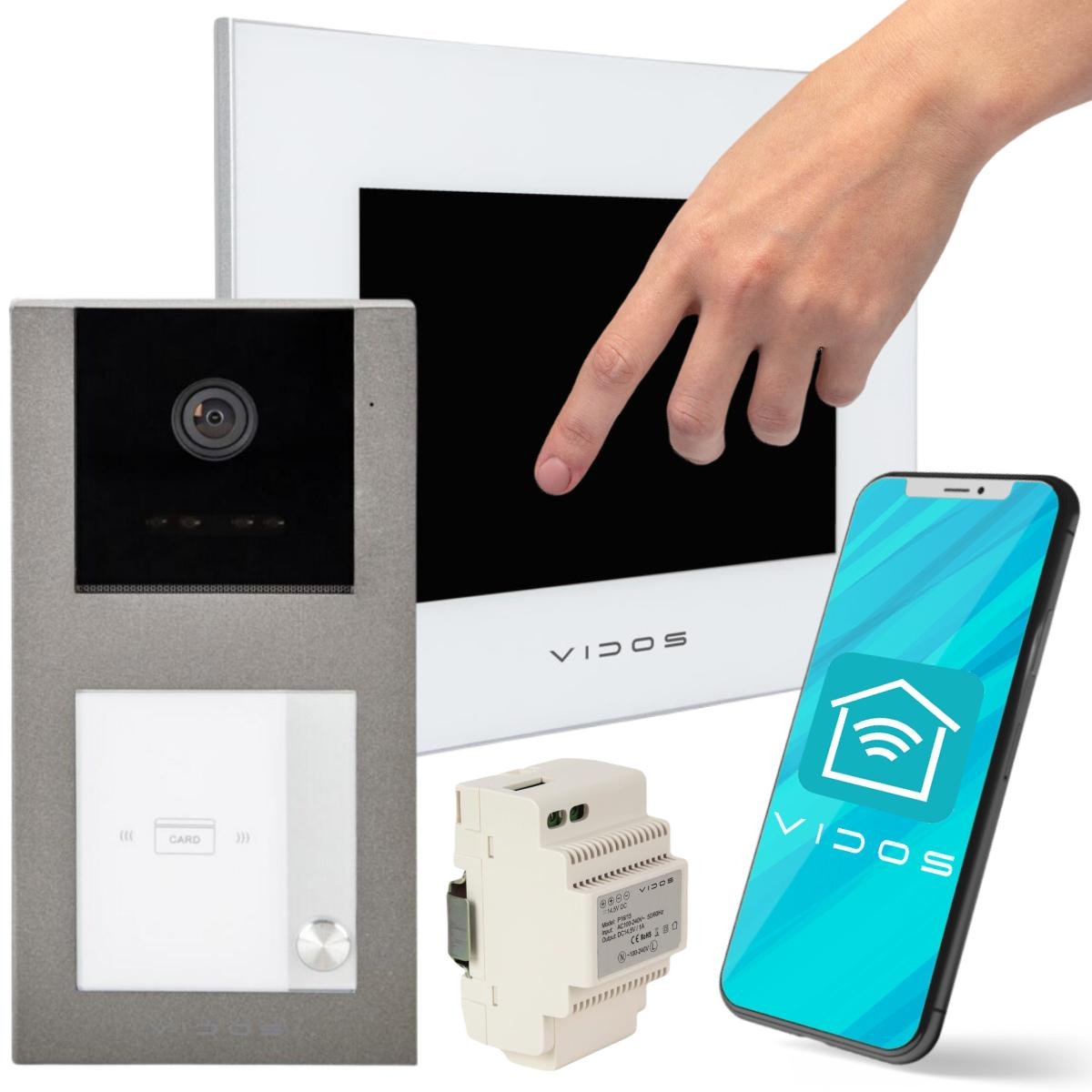 VIDOS X M11W-X S11-1 wideodomofon WiFi FullHD 7 cali czytnik RFID podczerwień microSD zestaw VIDOS X M11W-X S11-1 wideodomofon WiFi FullHD 7 cali czytnik RFID podczerwień microSD zestaw