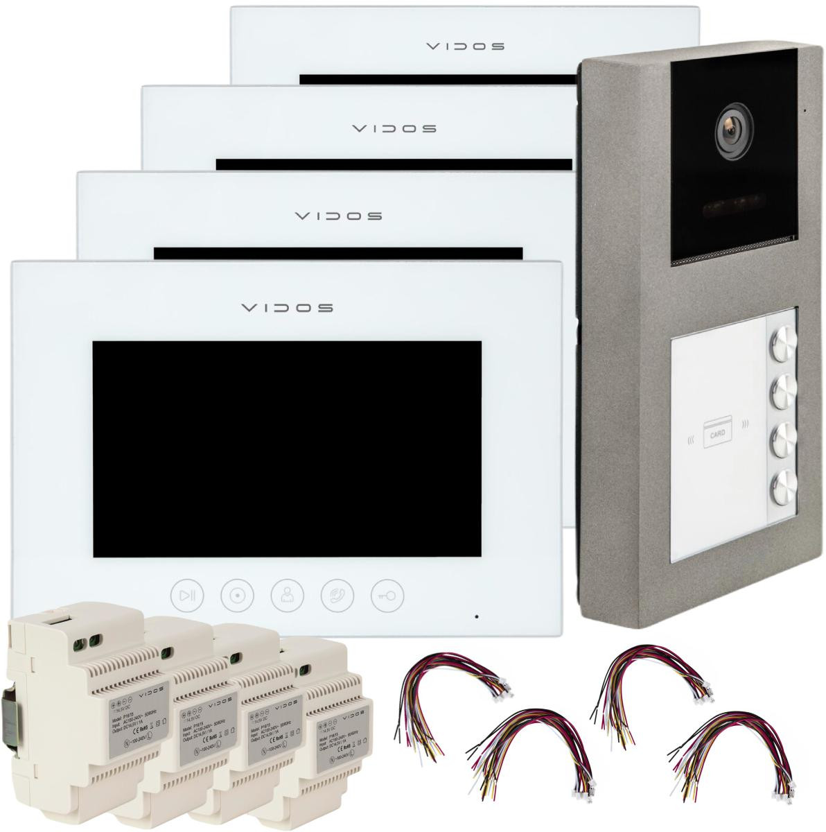 VIDOS X 4xM11W-X S11-4 wideodomofon czterorodzinny WiFi Android 7 cali FullHD RFID microSD VIDOS X 4xM11W-X S11-4 wideodomofon czterorodzinny WiFi Android 7 cali FullHD RFID microSD