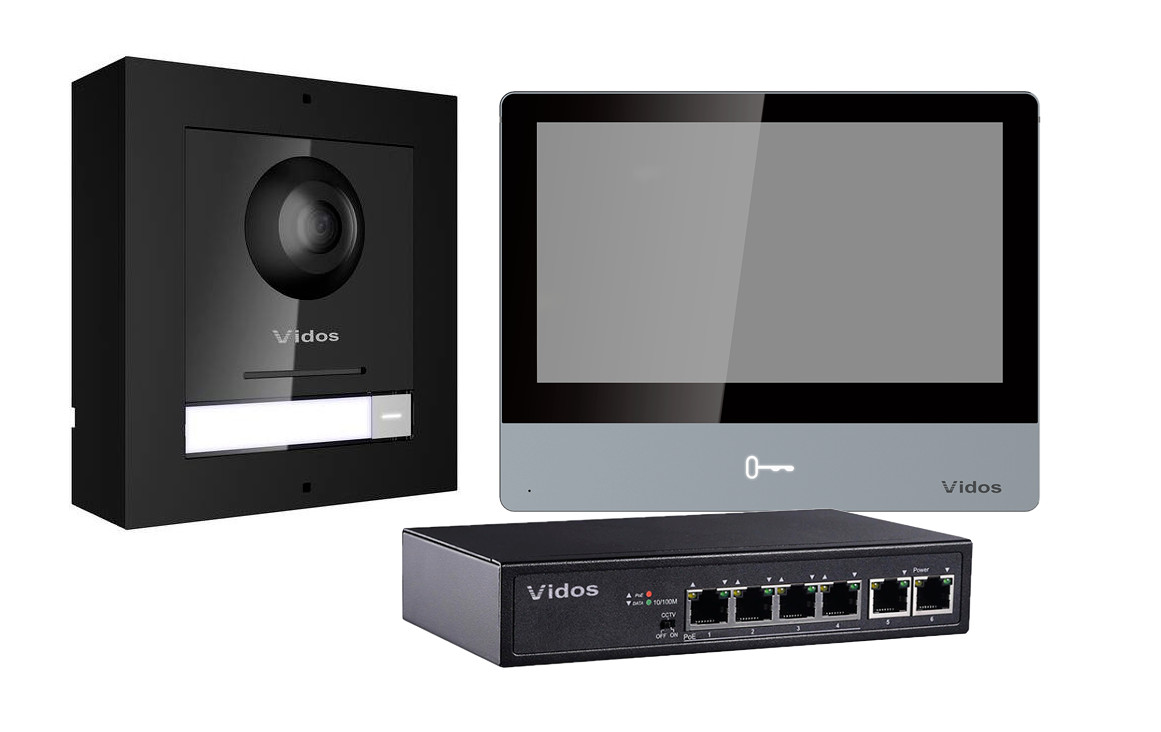 VIDOS ONE M2020 S2101 wideodomofon IP 7 cali 1080p PoE natynkowy jednorodzinny zestaw VIDOS ONE M2020 S2101 wideodomofon IP 7 cali 1080p PoE natynkowy jednorodzinny zestaw