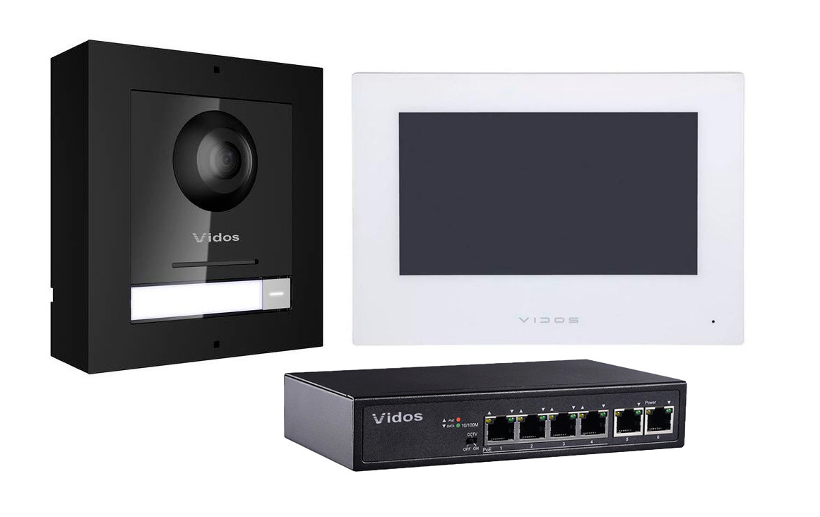 Wideodomofon IP VIDOS ONE M2010W S2201, biały monitor 7 cali WiFi, kamera 1080p IP65 Wideodomofon IP VIDOS ONE M2010W S2201, biały monitor 7 cali WiFi, kamera 1080p IP65