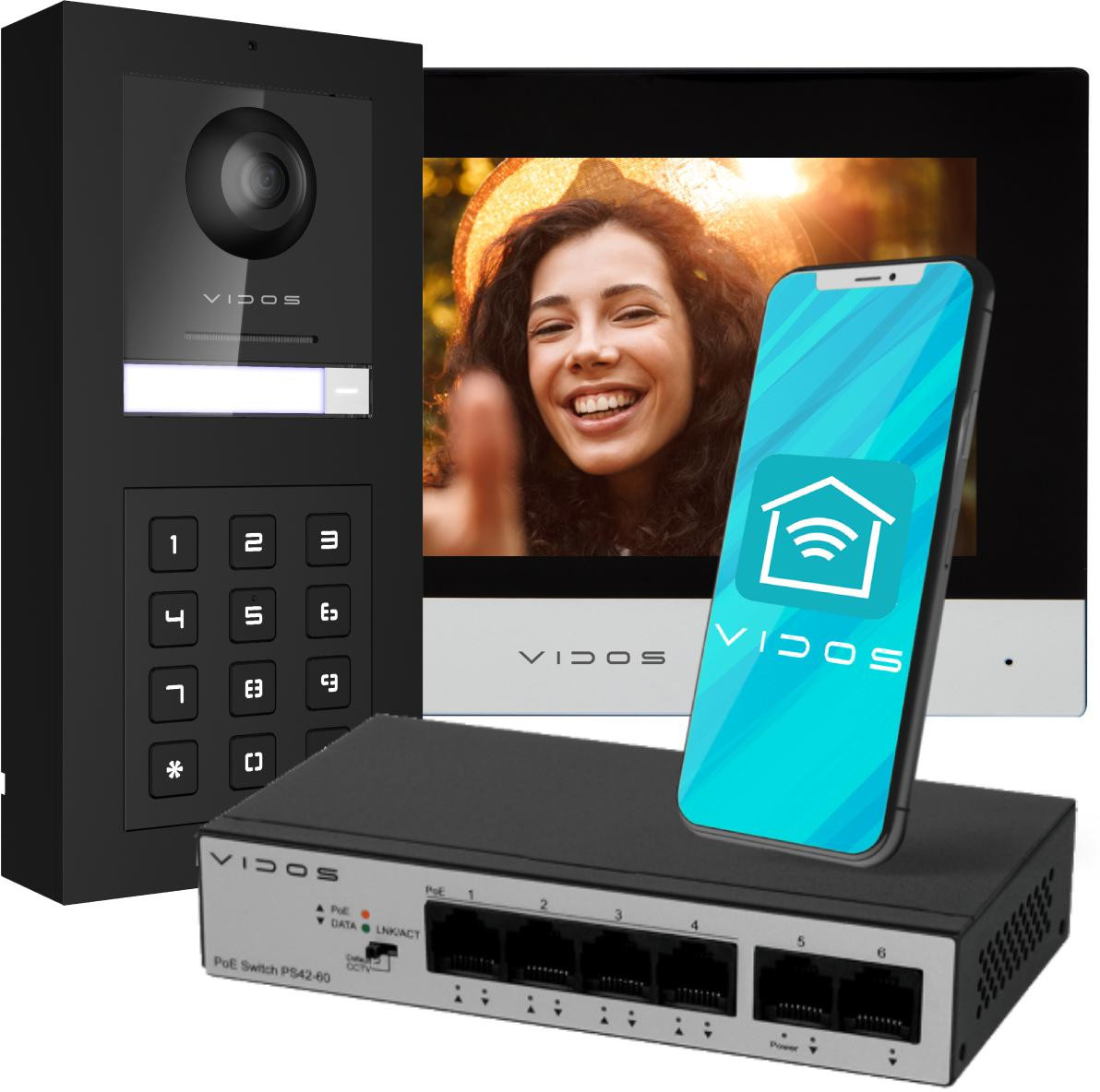 VIDOS ONE X160/M2010 wideodomofon IP 7 cali LAN monitor dotykowy stacja modularna RFID VIDOS ONE X160/M2010 wideodomofon IP 7 cali LAN monitor dotykowy stacja modularna RFID