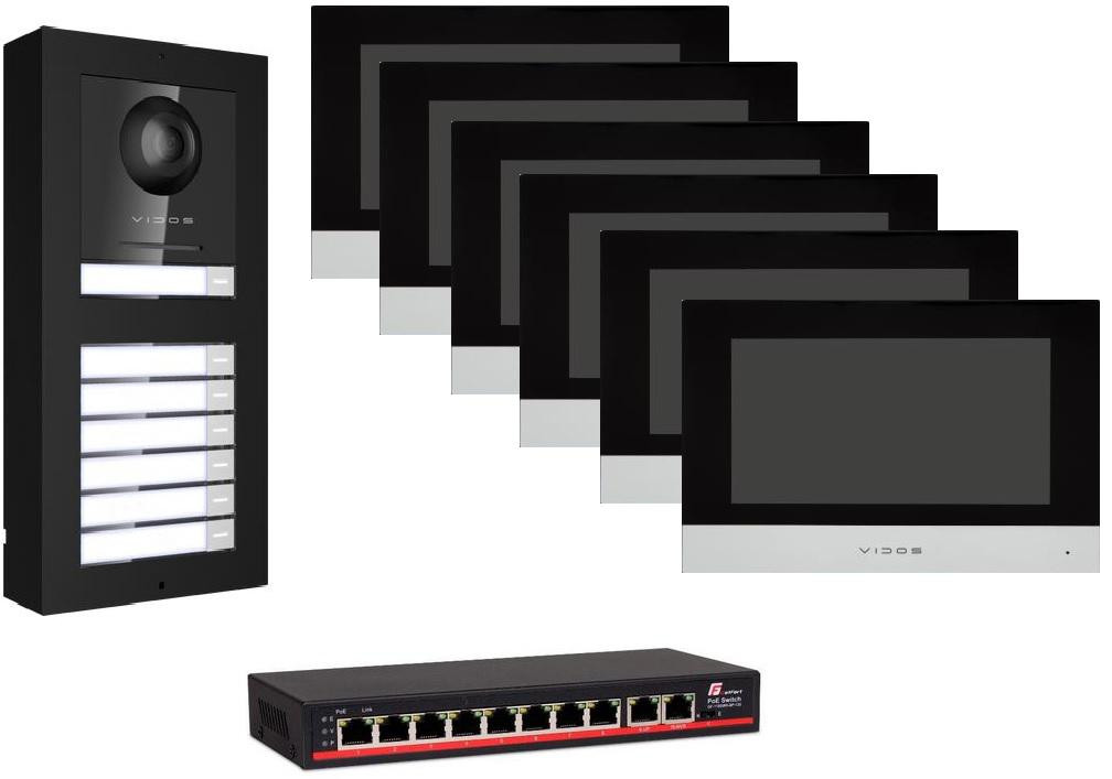VIDOS ONE X162 wideodomofon IP 6 monitorów stacja bramowa S2402 aplikacja mobilna PoE VIDOS ONE X162 wideodomofon IP 6 monitorów stacja bramowa S2402 aplikacja mobilna PoE