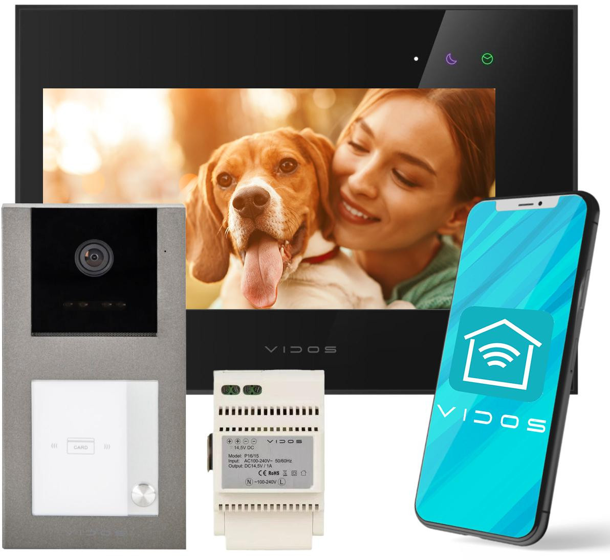 Wideodomofon VIDOS X M10B-X S11-1 WiFi FullHD Android RFID czarny zestaw jednorodzinny Wideodomofon VIDOS X M10B-X S11-1 WiFi FullHD Android RFID czarny zestaw jednorodzinny