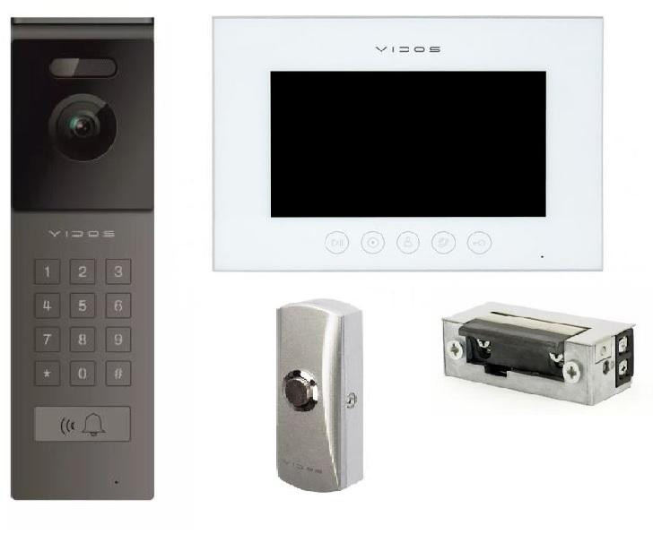 VIDOS X S12D M11W-X wideodomofon Wi-Fi 7 cali Full HD szyfrator elektrozaczep przycisk wyjścia zestaw kompletny VIDOS X S12D M11W-X wideodomofon Wi-Fi 7 cali Full HD szyfrator elektrozaczep przycisk wyjścia zestaw kompletny