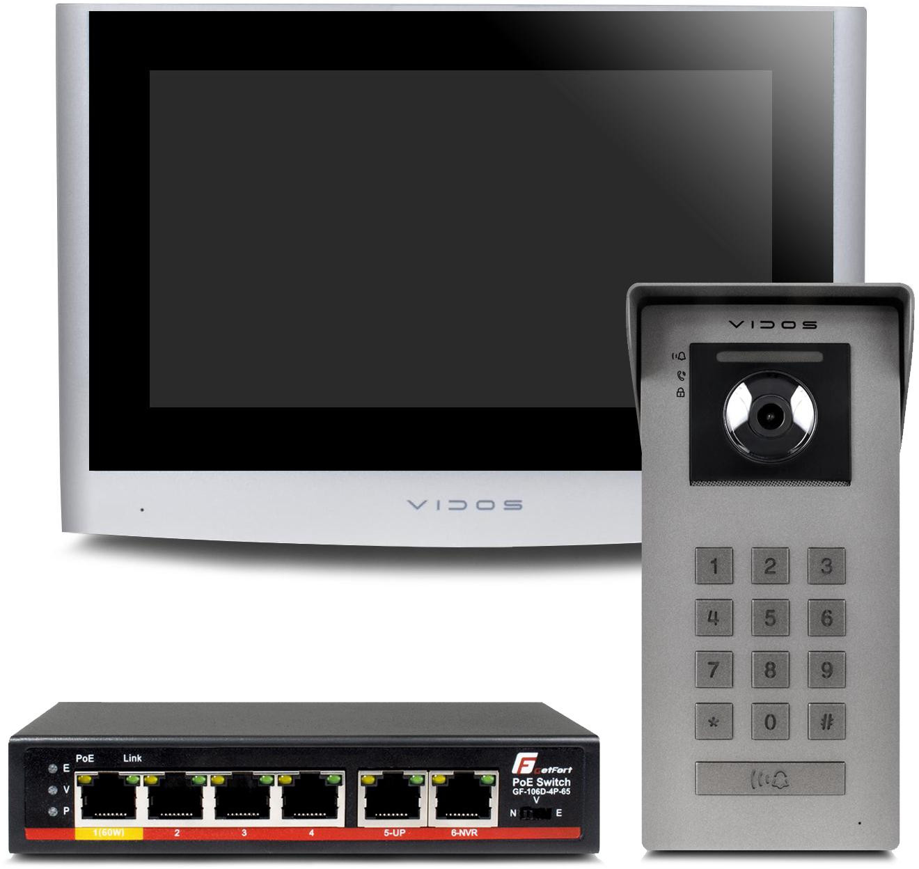 VIDOS IPX S100 M100 wideodomofon IP PoE Full HD kamera 125 stopni PIN QR kod montaż UTP VIDOS IPX S100 M100 wideodomofon IP PoE Full HD kamera 125 stopni PIN QR kod montaż UTP