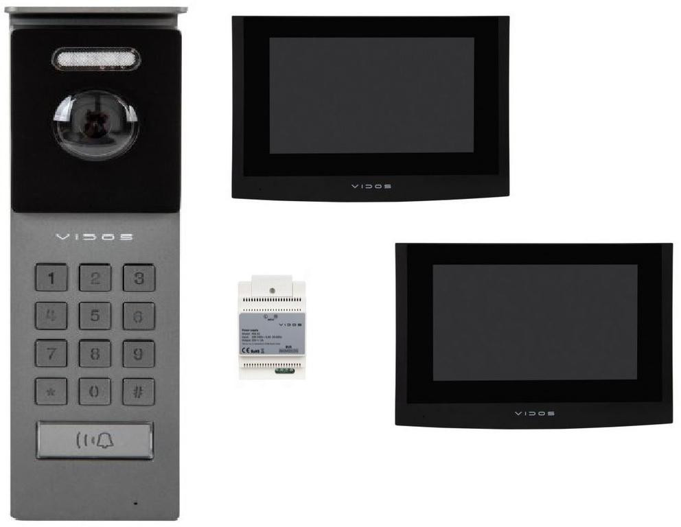 VIDOS 2IP S202 M200B-X wideodomofon 2-rodzinny IP 2-żyłowy monitor 7 cali dotykowy WiFi szyfrator QR kod VIDOS 2IP S202 M200B-X wideodomofon 2-rodzinny IP 2-żyłowy monitor 7 cali dotykowy WiFi szyfrator QR kod