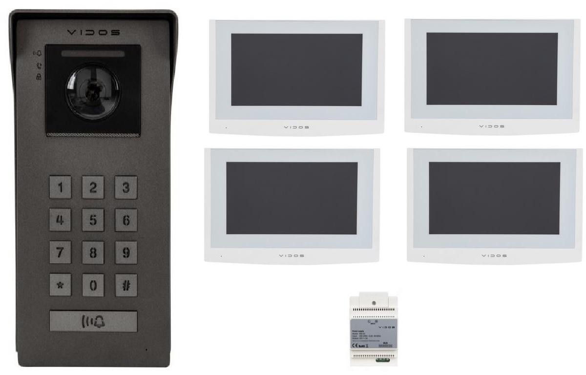 Wideodomofon IP VIDOS 2IP S200 + 4x Monitor M200W-X Wi-Fi 7″ dotykowy 2-żyłowy zestaw Wideodomofon IP VIDOS 2IP S200 + 4x Monitor M200W-X Wi-Fi 7″ dotykowy 2-żyłowy zestaw