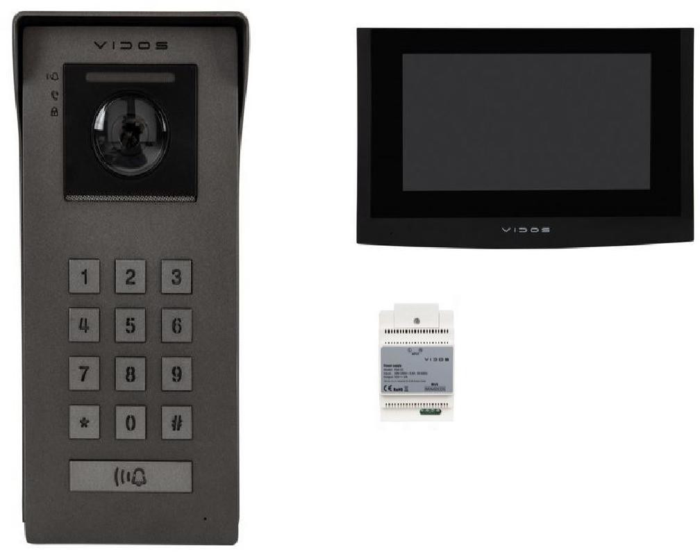 VIDOS 2IP wideodomofon S200 M200B-X czarny monitor 7 cali dotykowy WiFi 2Mpx 125 stopni VIDOS 2IP wideodomofon S200 M200B-X czarny monitor 7 cali dotykowy WiFi 2Mpx 125 stopni